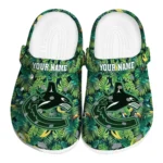 custom vancouver canucks tropical leaves clogs best selling