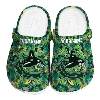custom vancouver canucks tropical leaves clogs best selling
