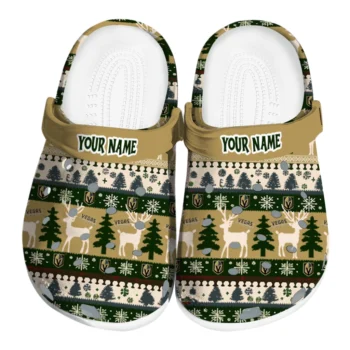custom vegas golden knights christmas motif clogs best selling