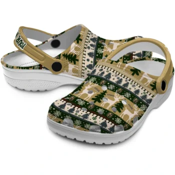 custom vegas golden knights christmas motif clogs high quality