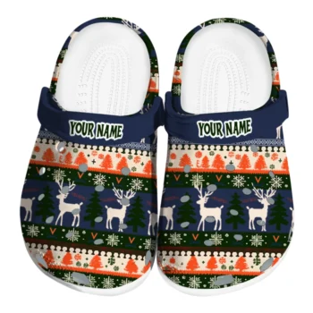 custom virginia cavaliers christmas motif clogs best selling