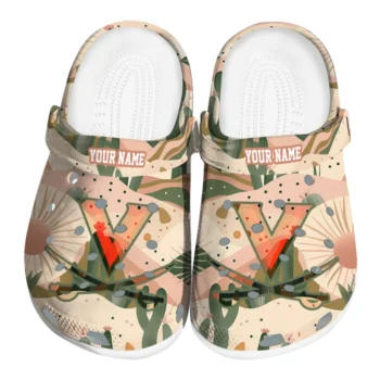 custom virginia cavaliers desert cactus pattern clogs best selling