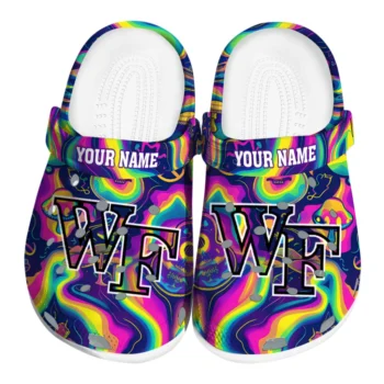 custom wake forest demon deacons swirling mushrooms clogs best selling