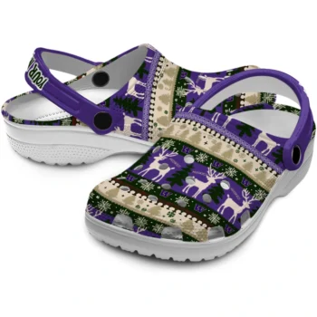 custom washington huskies christmas motif clogs high quality