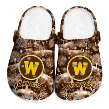 custom western michigan broncos snowy hills clogs best selling