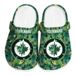 custom winnipeg jets tropical leaves clogs best selling
