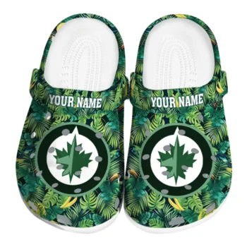 custom winnipeg jets tropical leaves clogs best selling