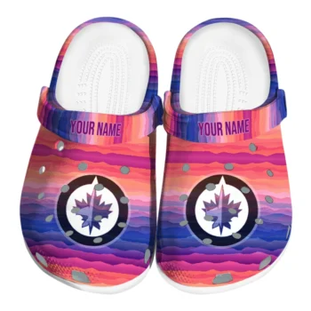 custom winnipeg jets wavy stripes clogs best selling
