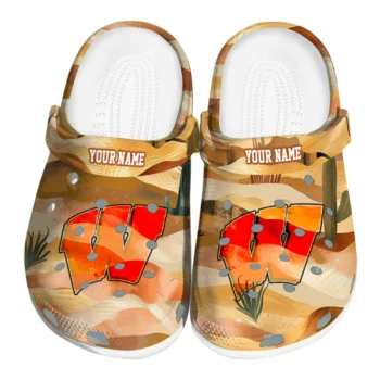 custom wisconsin badgers desert layers clogs best selling