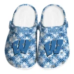 custom wisconsin badgers snowflake mosaic clogs best selling