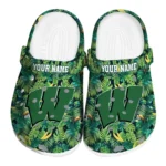 custom wisconsin badgers tropical leaves clogs best selling