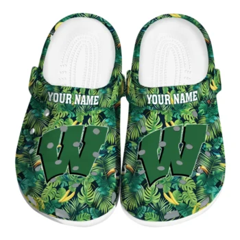 custom wisconsin badgers tropical leaves clogs best selling