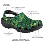custom wisconsin badgers tropical leaves clogs best selling