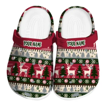 customized alabama crimson tide christmas motif clogs best selling