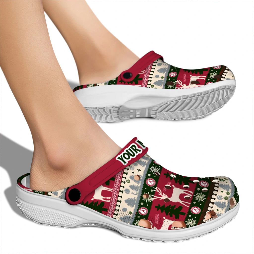 customized alabama crimson tide christmas motif clogs fashion forward customized alabama crimson tide christmas motif clogs fashion forward
