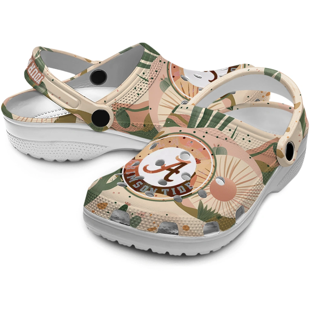 customized alabama crimson tide desert cactus pattern clogs high quality customized alabama crimson tide desert cactus pattern clogs high quality