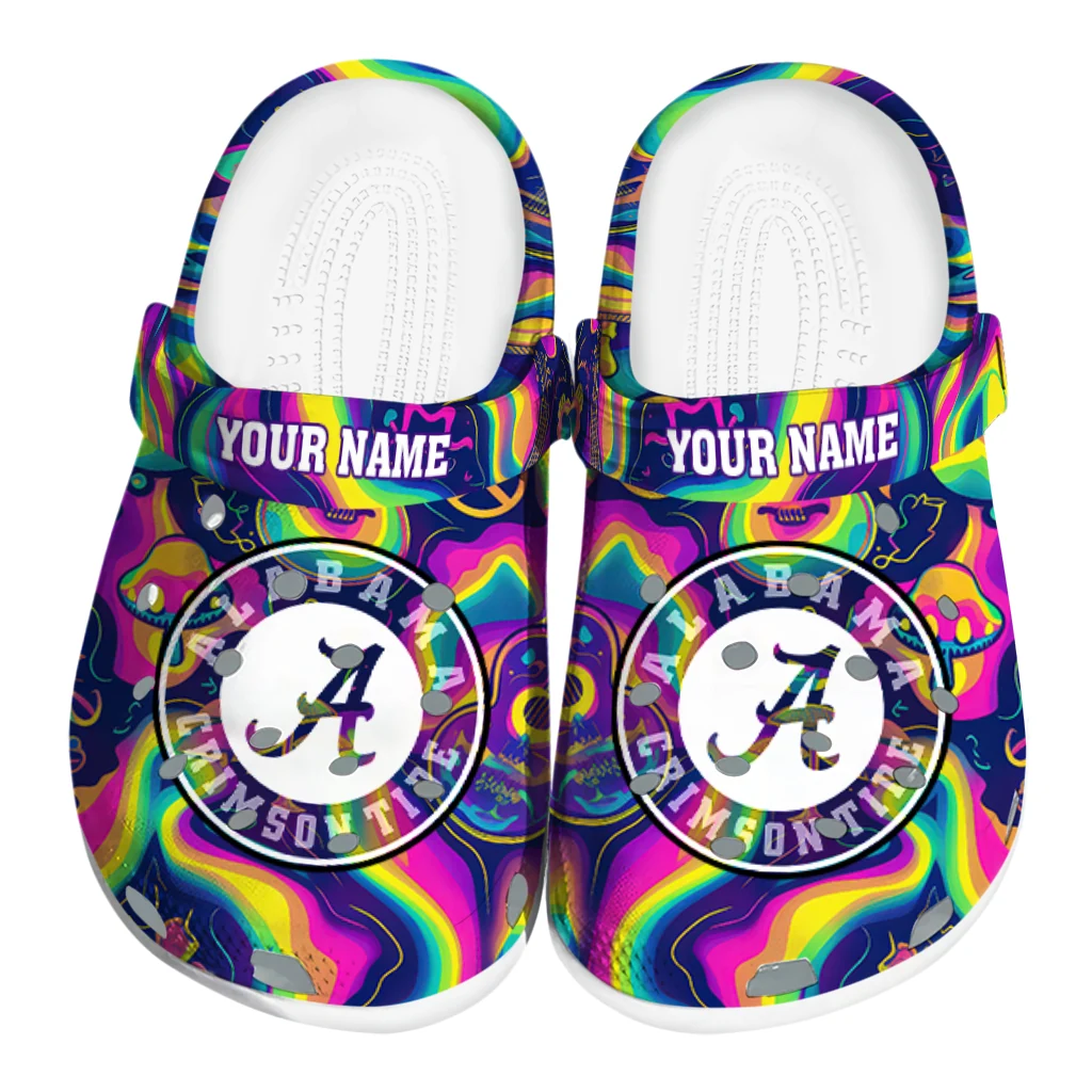 customized alabama crimson tide swirling mushrooms clogs best selling customized alabama crimson tide swirling mushrooms clogs best selling