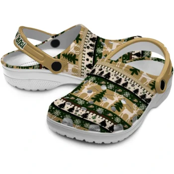 customized anaheim ducks christmas motif clogs high quality