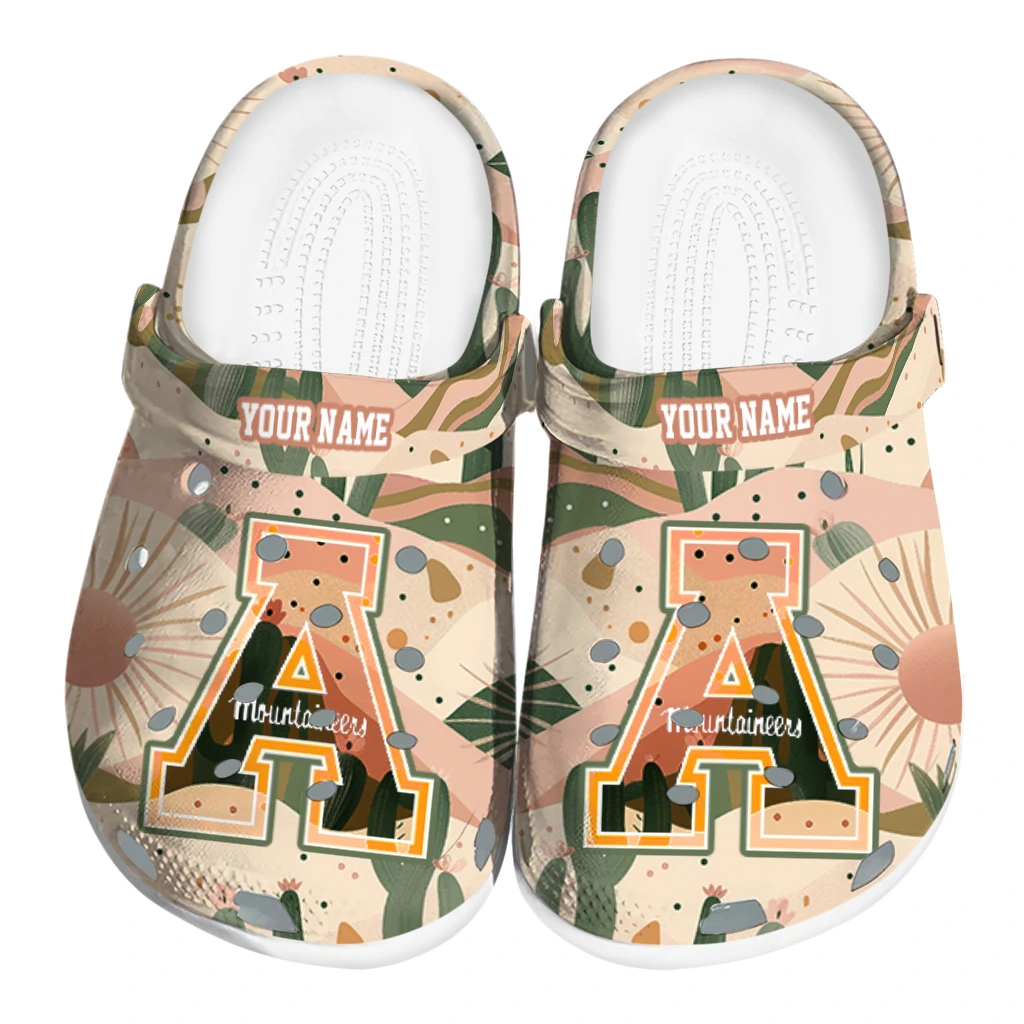 customized appalachian state mountaineers desert cactus pattern clogs best selling customized appalachian state mountaineers desert cactus pattern clogs best selling