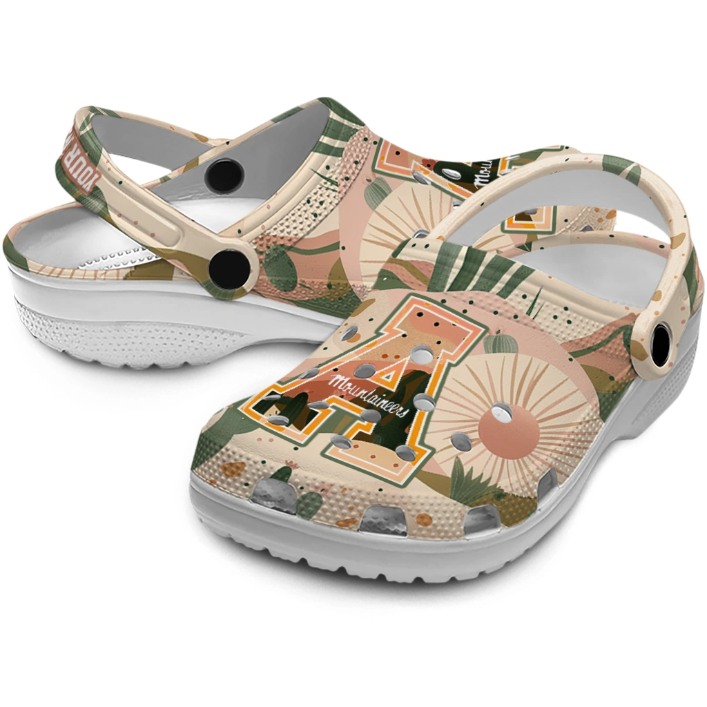 customized appalachian state mountaineers desert cactus pattern clogs high quality customized appalachian state mountaineers desert cactus pattern clogs high quality