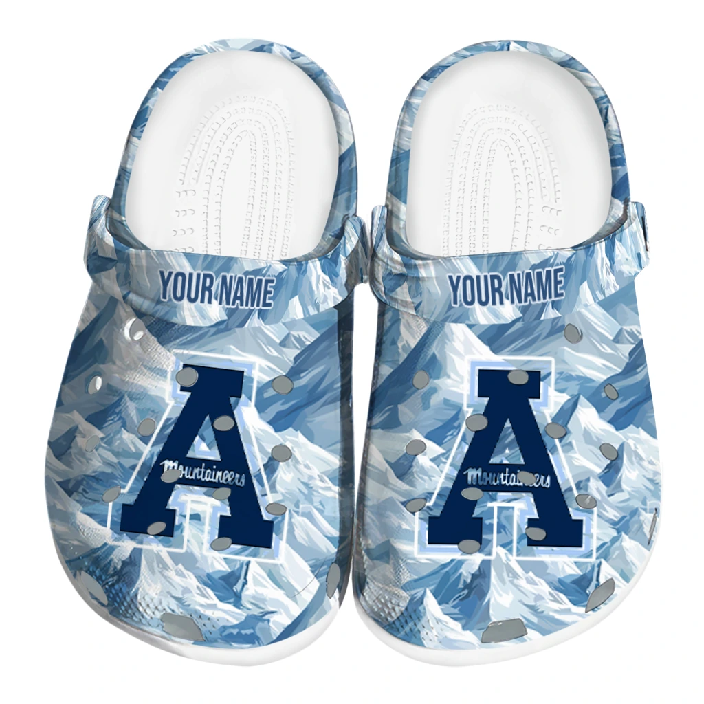 customized appalachian state mountaineers mountain artwork clogs best selling customized appalachian state mountaineers mountain artwork clogs best selling