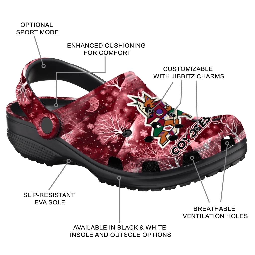 customized arizona coyotes snowy hills clogs new arrival customized arizona coyotes snowy hills clogs new arrival