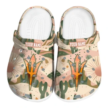 customized arizona state sun devils desert cactus pattern clogs best selling