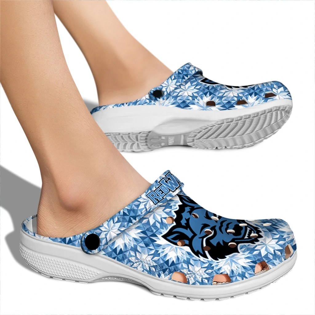 customized arkansas state red wolves snowflake mosaic clogs fashion forward customized arkansas state red wolves snowflake mosaic clogs fashion forward