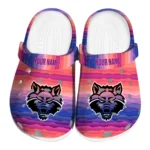 customized arkansas state red wolves wavy stripes clogs best selling