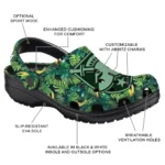 customized army black knights tropical leaves clogs best selling