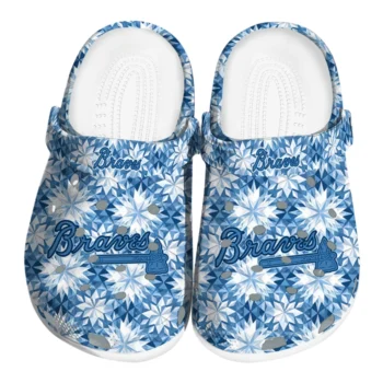 customized atlanta braves snowflake mosaic clogs best selling