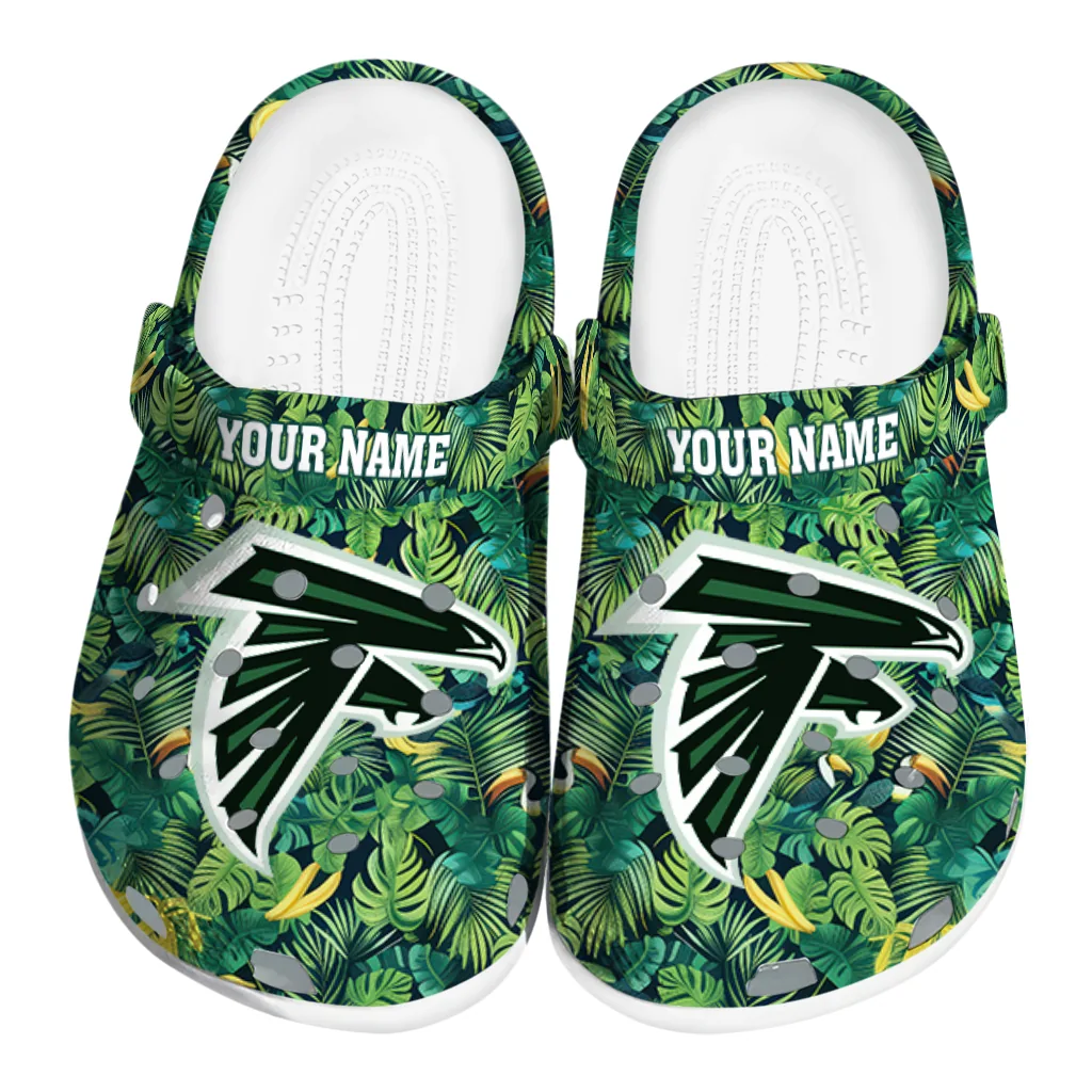 customized atlanta falcons tropical leaves clogs best selling customized atlanta falcons tropical leaves clogs best selling