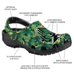 customized ball state cardinals tropical leaves clogs best selling
