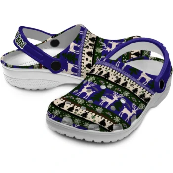 customized baltimore ravens christmas motif clogs high quality
