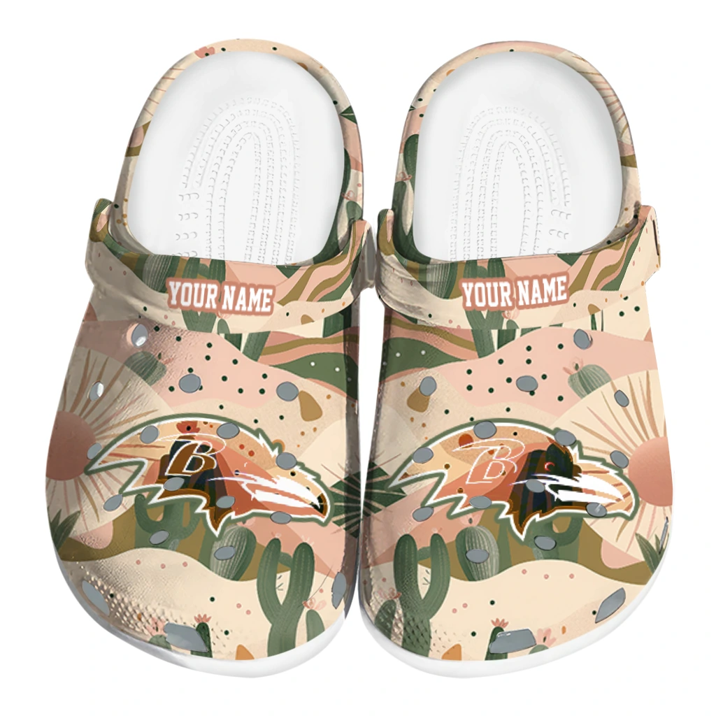 customized baltimore ravens desert cactus pattern clogs best selling customized baltimore ravens desert cactus pattern clogs best selling