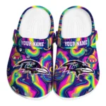 customized baltimore ravens swirling mushrooms clogs best selling