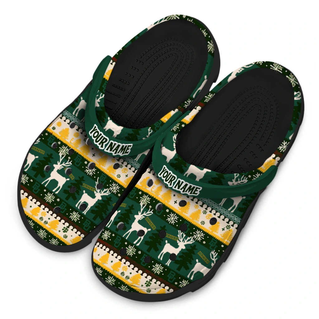 customized baylor bears christmas motif clogs latest model customized baylor bears christmas motif clogs latest model