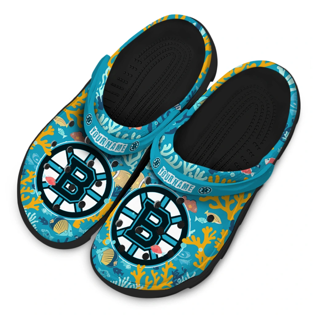 customized boston bruins tropical fish ocean clogs latest model customized boston bruins tropical fish ocean clogs latest model