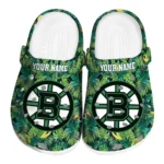 customized boston bruins tropical leaves clogs best selling