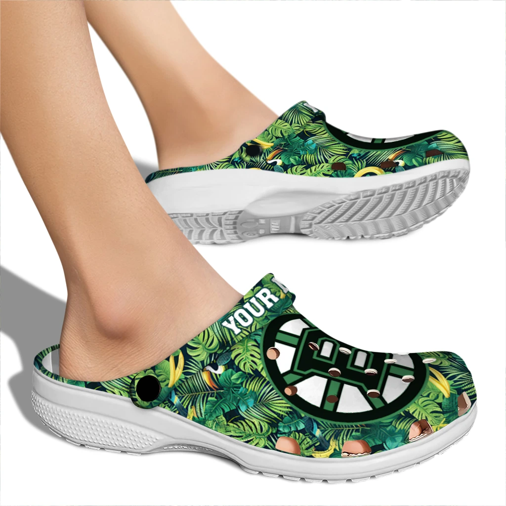 customized boston bruins tropical leaves clogs fashion forward customized boston bruins tropical leaves clogs fashion forward