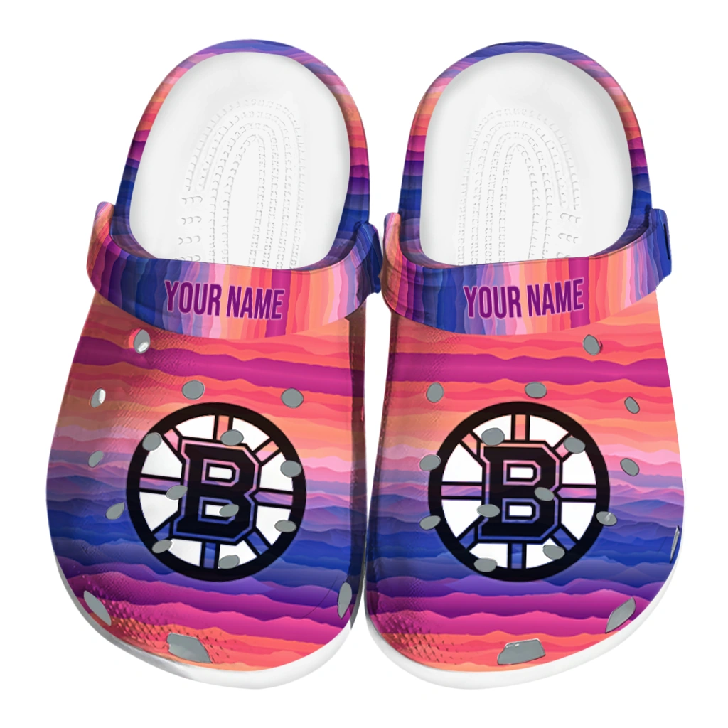 customized boston bruins wavy stripes clogs best selling customized boston bruins wavy stripes clogs best selling