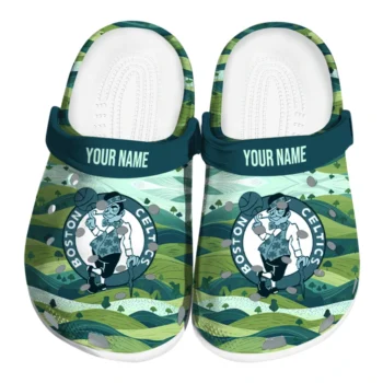 customized boston celtics hills illustration clogs best selling