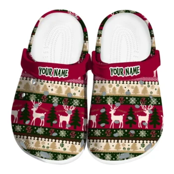 customized boston college eagles christmas motif clogs best selling