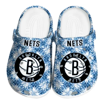 customized brooklyn nets snowflake mosaic clogs best selling