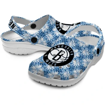 customized brooklyn nets snowflake mosaic clogs high quality