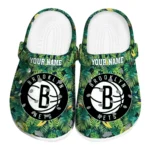 customized brooklyn nets tropical leaves clogs best selling