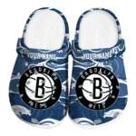 customized brooklyn nets wave flow clogs best selling