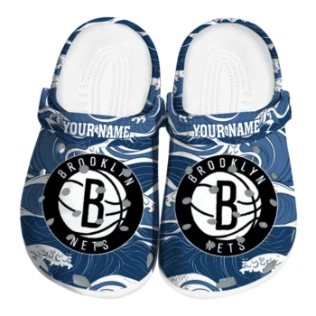 customized brooklyn nets wave flow clogs best selling