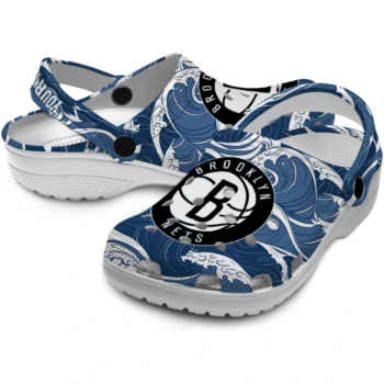 customized brooklyn nets wave flow clogs high quality