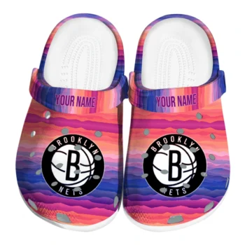 customized brooklyn nets wavy stripes clogs best selling
